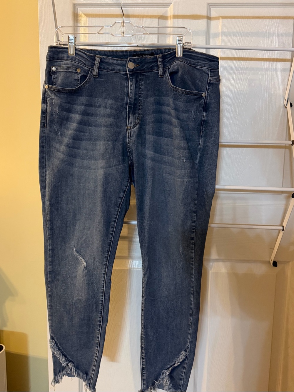 Judy Blue Frayed Hem Dark Indigo Ankle Jeans